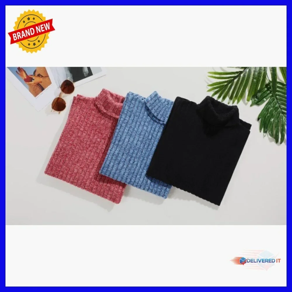 Slim Fit Turtleneck Sweater 3 Pack Lightweight Pullover Long Sleeve Tops